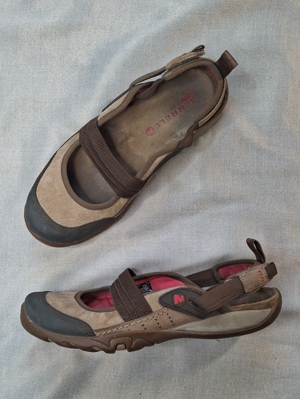 Merrell Kangaroo Brown Suede Mary Jane Slingback Hiking Sandals Size 7 (J57504)
